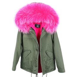 Oversized raccoon fur collar warm and detachable inner jacket new winter style