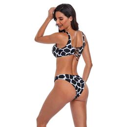 Designer Beach Thong Fashion Swimsuit Bikini Set New Printed Vt Hot Selling Split European and American Bikini Womens Swimsuit