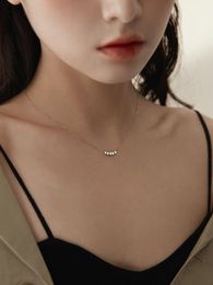 Chains Sterling Silver 925 Necklace With Exquisite Simple Clavicle Chain Personality Ins Transfer Beads Geometric For FemaleChains