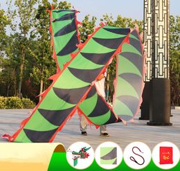 Festival Party Celebration Supplies Red Green Yellow Chinese Dragon Dance Ribbon Products Square Dance Props Funny Gifts For Adults