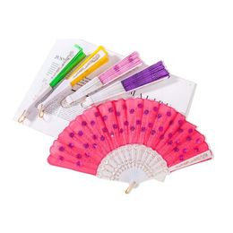 Party Favour Women Sequin Decorated Folding Plastic Hand Dance Fans Festive Supplies