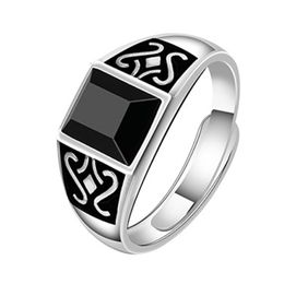 rings for men opening mysterious totem ring trendy male obsidian domineering ring retro dripping gemstone ring