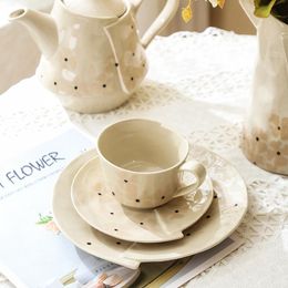 Mugs Japanese-style Household Ceramic Coffee Cup And Saucer Teapot Afternoon Tea Tableware Dim Sum Plate SetMugs