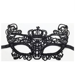 Mystery Crown Stereotype Lace Mask Hollow Eye Mask Crown Halloween Christmas Masquerade Party Supplies 220812