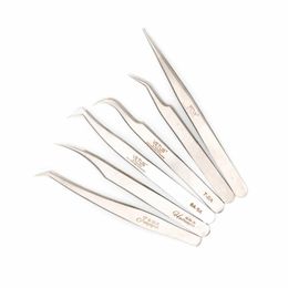 False Eyelashes Stainless Steel Eyebrow Eyelash Tweezers Professional Makeup Vetus Volume Fans Lash Extension Accurate TweezersFalse FalseFa