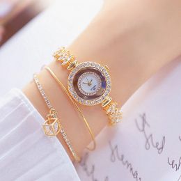 Wristwatches Rose Gold Bracelet Watch Women Crystal Quartz Watches Ladies Top Female Wrist Girl Clock Zegarek Damski
