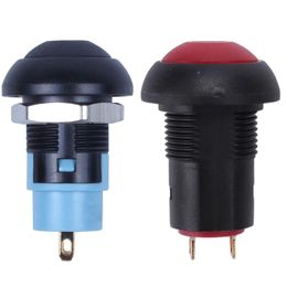 Switch Pcs On-Off Latching Waterproof 12Mm Push Button SPST 2A IP67 Red & BlackSwitch