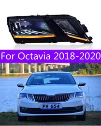 Automobile Headlights LED for Octavia Headlight 20 18-20 20 New Octavia DRL Daytime Running Lights High Beam Lens Driving Light