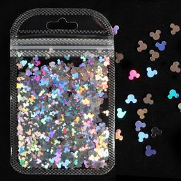 1 Bag Holographic Nail Art Glitter Sequins Laser Cartoon Mouse Head Shape Flakes DIY Nail Supplies For Professional Accessories