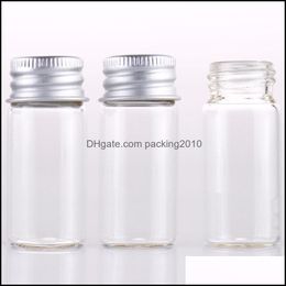 Packing Bottles Office School Business Industrial 10Ml 22X50X10Mm Empty Jar Cosmetic Containers Glass Sample Bottle With Aluminium Cap Sma