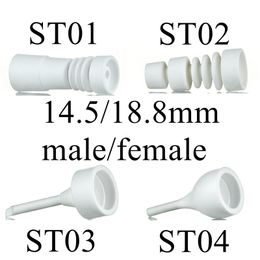 14mm 18mm Male Female Ceramic Nail For Hookahs Water Bongs Smoking Accessories Oil Dab Rigs Domeless Ceramic Nails ST01 ST02 ST03 ST04