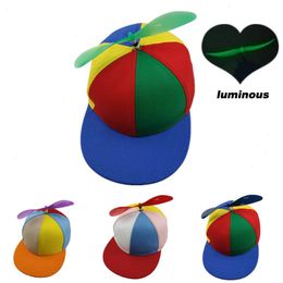 Funny Helicopter Propeller Baseball Caps Colorful Patchwork Cap Sun Children Boys Girls Snapback