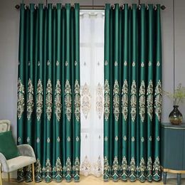 Curtain & Drapes European-style Villa Curtains For Living Room Bedroom Thickened Embroidered Blackout Heat Insulation Home CustomCurtain