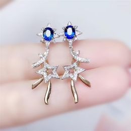 Hoop & Huggie Natural Real Sapphire Or Ruby Star Drop Earring Per Jewellery 3 4mm 0.3ct 2pcs Gemstone 925 Sterling Silver Fine Q2142111Hoop Od