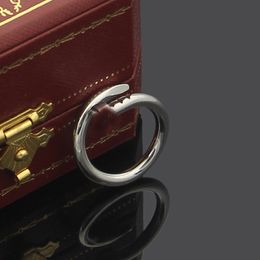 Luxury designer gold nail rings lover couple band ring diamond jewelry 316 Titanium steel women mens classic 18k fashion acdessories wedding gift engagement