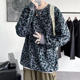 leopard womens clothes UK - Men's T-Shirts Man Leopard Graphic Long Sleeve T Shirts Streetwear Harajuku Women Blouse Kpop Vintage High Street Fashion Tees Clothes