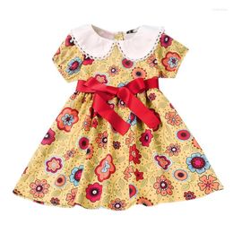 Girl's Dresses Year Old Girl Clothes SKirt Flower Sleeve Toddler Short Summer Baby Print Girls Dress Dress&SkirtGirl's