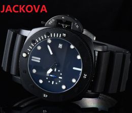 Top Brand black silicone quartz fashion mens time clock watches 50mm auto date men big dial designer lumious nightlight male gifts wristwatch All Dials Work