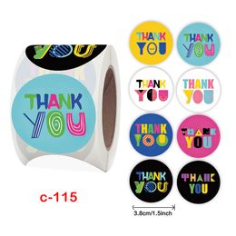 Thank You Adhesive Stickers Round 500 PCS Labels Per Roll for Shop Gift Wrapping 1222312