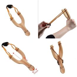 Fidget Toys Wooden Material Slingshot Rubber String Fun Traditional Kids Outdoors catapult Interesting Hunting Props Toys 0322