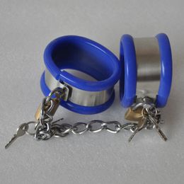 Stainless Steel Silicone Hand Cuffs Wrist Restraints BDSM Bondage Chastity sexy Accessories Handcuffs Adult Games Slave Fetish