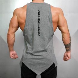 Muscleguys Gym Stringer Clothing Bodybuilding Tank Top Men Fitness Singlet Sleeveless Shirt Solid Cotton Undershirt Muscle Vest 220615