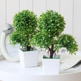 Decorative Flowers & Wreaths Artificial Plants Bonsai Small Tree Pot Fake Potted Ornaments Home Decoration El Table Welcoming Pine BonsaiDec