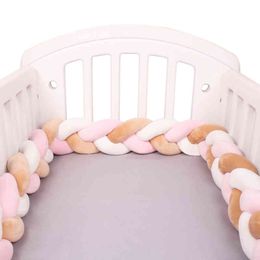 2M Baby Bumper Bed Braid Knot Pillow Cushion Bumper for Infant Bebe Crib Protector Cot Bumper Room Decor AA220326