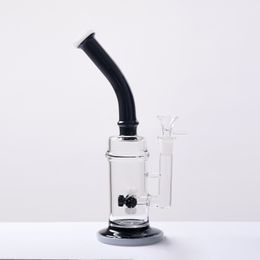 Hookahs Smoking Accessories bongs ash catcher bubbler Double Colour button Philtre hookah pipe thick glass cigarette gun DAB oil drilling rig full height 10.4 inches