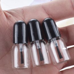 1000pcs/lot 3ml Transparent Glass Nail Polish Bottle Empty Cosmetic Containers Glass Bottles With Brush