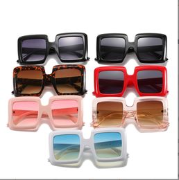 Luxury Big Square Sunglasses Women Brand Designer Retro Clear Sun Glasses for Female Oversized Black Shades UV400 6097