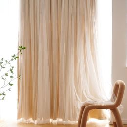 Curtain & Drapes Modern Blackout Curtains For Living Room Girls Bedroom High Shading Double Window Wedding Party Lace CurtainsCurtain
