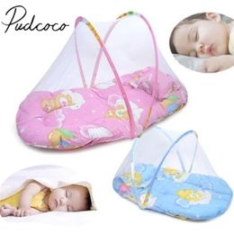 Brand Portable Foldable Baby Kids Infant Bed Dot Zipper Mosquito Net Tent Crib Sleeping Cushion collapsible portable 220531