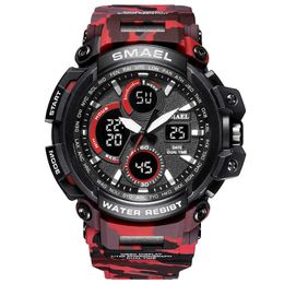 watch men's sports outdoor running multi-function waterproof double line analog digital LED electronic simple A1