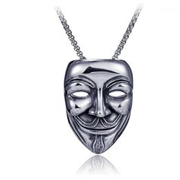 Pendant Necklaces Stainless Steel Mask Necklace For Men Vintage Jewellery Kpop Hip Hop Punk Hyperbole Accessories
