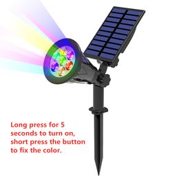 2PCS led grow light Spotlight Solar 4/7 Lamp Adjustable Solar In-Ground IP65 Waterproof Landscape Wall Outdoor Lighting