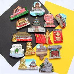 Beijing China fridge magnet tourist souvenir 3D magnetic refrigerator paste Museum the Great Wall Summer Tiananmen Temple 220426