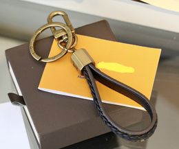 leather bronze Men's keychain luxury