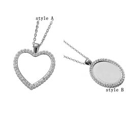 heat transfer Necklace Pendant Favor Sublimation Blank Oval Necklaces Snake Bone Chain Jewelry Charm Bracelet Crafts