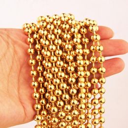 tone tags Australia - Chains 2 3 4 5 6 8 10 12mm Gold Tone High Quality Stainless Steel Ball Bead Chain Necklace Fashion Jewelry Dog Tags KeychainChains