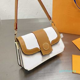 Designer -Handbags Times One Shoulder Messenger Underarm Purse High Quality Genuine Leather Colour Letter Pattern Double Strap 2022