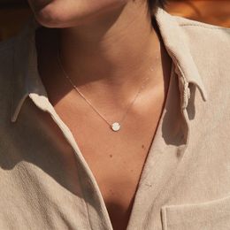 Pendant Necklaces Visunion 316L Stainless Steel Necklace Minimal Delicate Allergy Free Wafer Choker Wholesale DropPendant