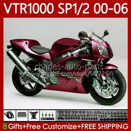 OEM Fairings For HONDA VTR RTV 1000 VTR1000 2000 2001 2002 2003 04 05 06 Body 123No.205 RC51 SP1 RTV1000 00-06 SP2 VTR-1000 Gloss Red 00 01 02 03 2004 2005 2006 Bodywork