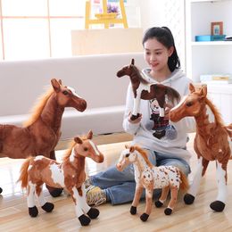 30-85cm 4 Styles Simulation Horse Plush Stuffed Lifelike Animal Doll Baby Kids Gift Home Shop Decor Triver High Quality Toy