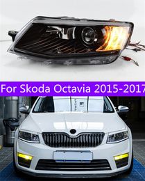 Car LED Head Hights For Skoda Octavia 20 15-20 17 With Original Halogen Headlights Upgrade LED Front Daytime Light