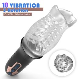 HESEKS Male Blowjob Masturbator Cup Vagina For Husband Penis Vibrator Men Mushroom Head Trainer Sleeve Offers Deep-throat Experi