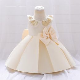 Girl's Dresses 2022 Summer Flower Baby Girls Infant Dress Ceremonial Clothing Print Costumes Evening Princess 1 Year Birthday Party