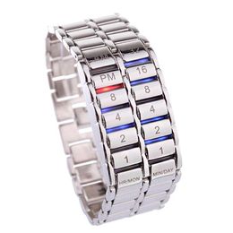 Wristwatches Men's Binary LED Digital Quartz Wrist Watch Fashion Watches Gift For Father's Day Male Boy Sport Creative ClockWristwat