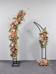 Party Decoration Wedding Iron Arch Artificial Flower Backdrop Stand For Road Lead DecorParty