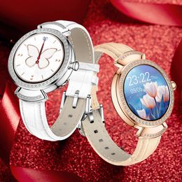 IP67 Waterproof Smart Wristbands with Hand-set crystal diamonds Smart Watch Women Lovely Bracelet Heart Rate Sleep Monitoring Smartwatch pk KW10 KW20